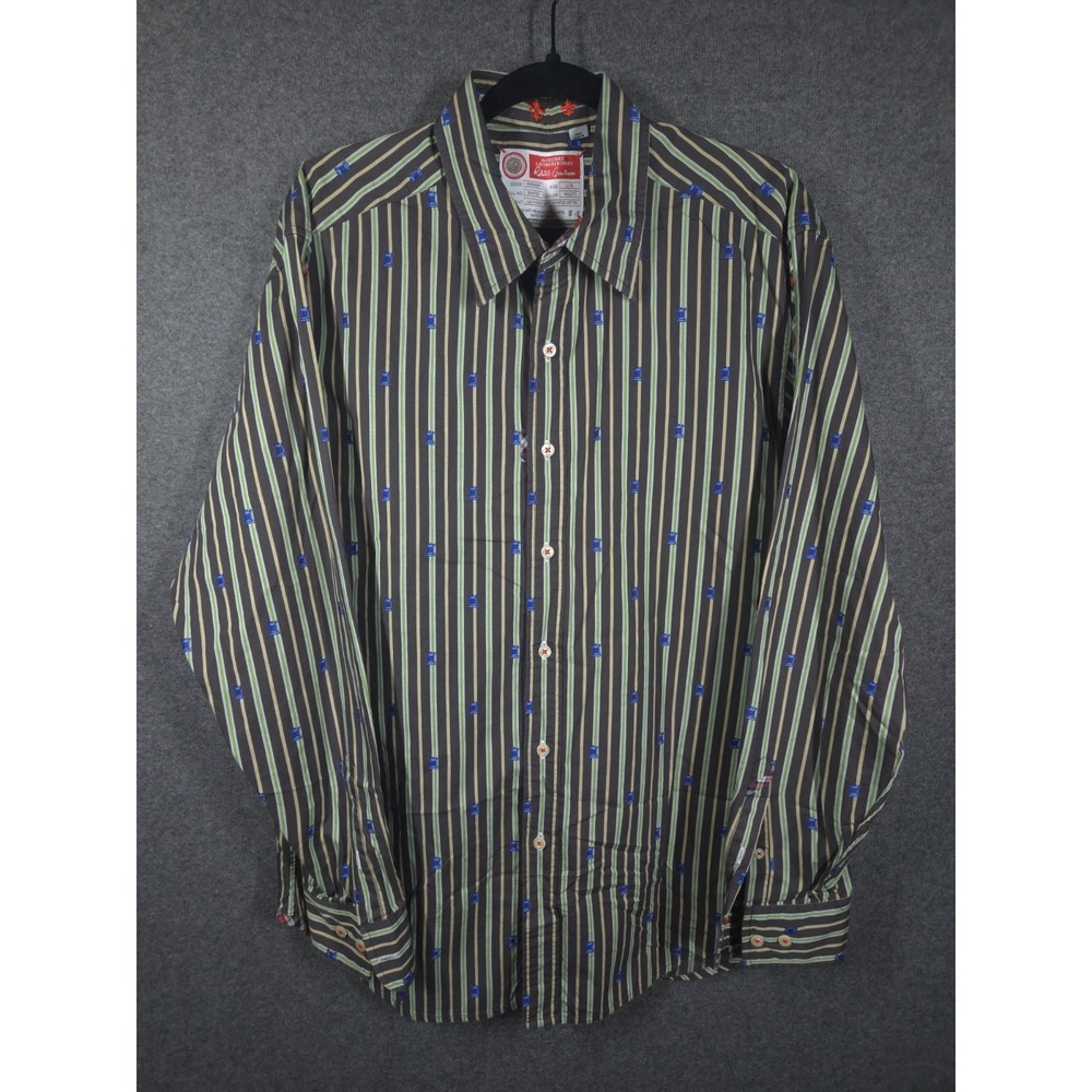 Robert Graham The Freshly Laundered Shirt Mens L Striped Button Up Rook Chess